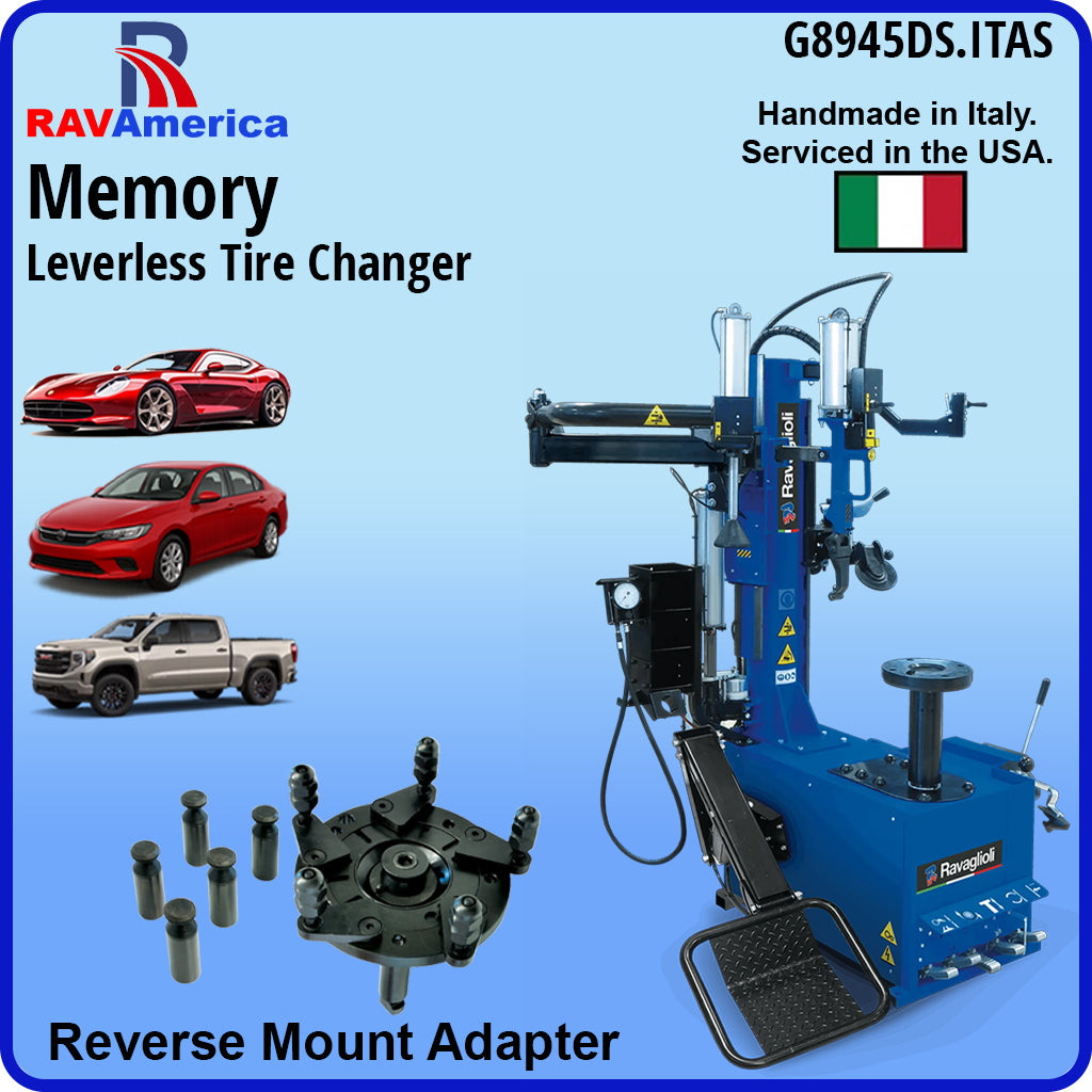 RAV America tire changer with Reverse Mount Adapte