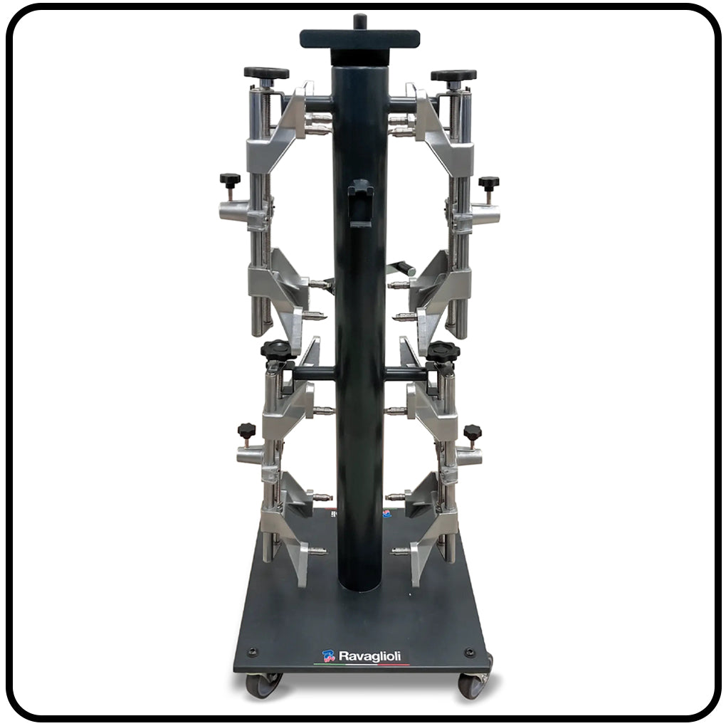Tire changer machine with 'Ravaglioli' branding on a white background