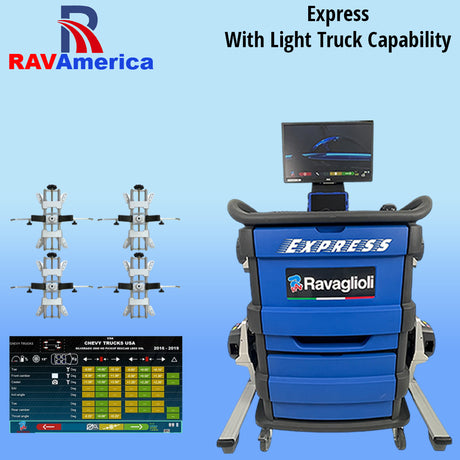 RAVAmerica Express Wheel Aligner With Light Truck Capability