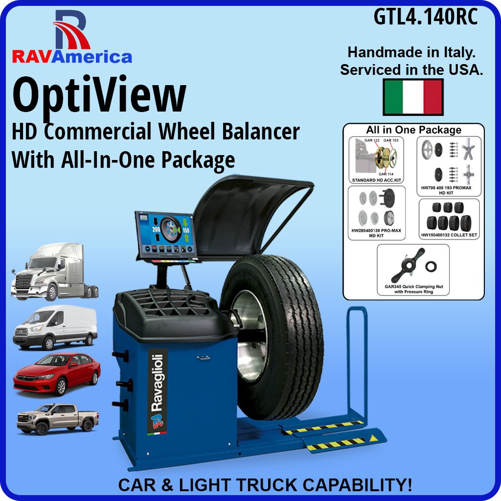 TOTALDRIVE GTL4.140RC OptiView HD Commercial Wheel Balancer All in One